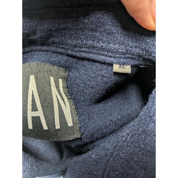 HAN Button Up Shirt Men Size XL Wool Blend Textured Minimalist Danish Timeless - Picture 8 of 10